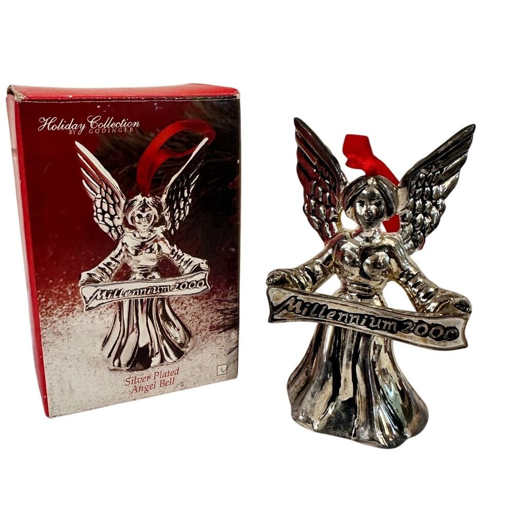 Godinger Holiday Collection 2000 Silverplate 'Millenium Angel Bell' Ornament